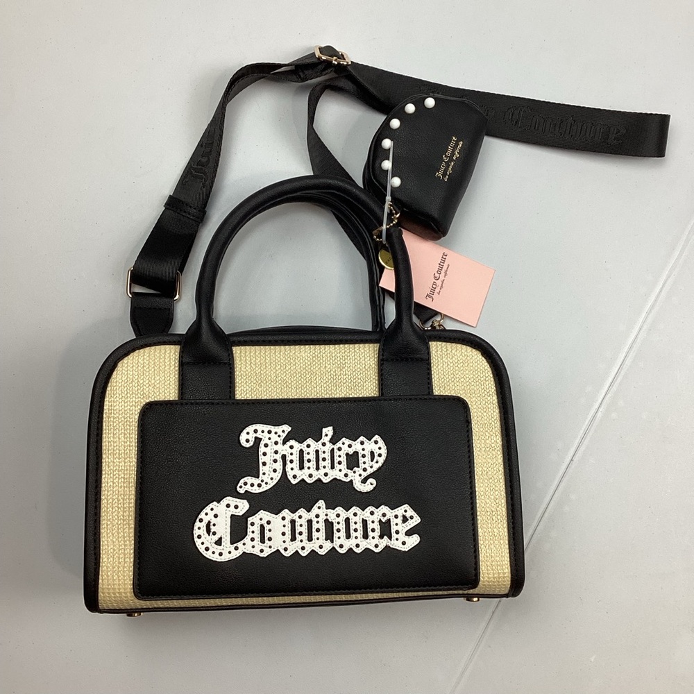Juicy Couture Black and Cream Cross Body Bag Purse Retail $99 NEW!